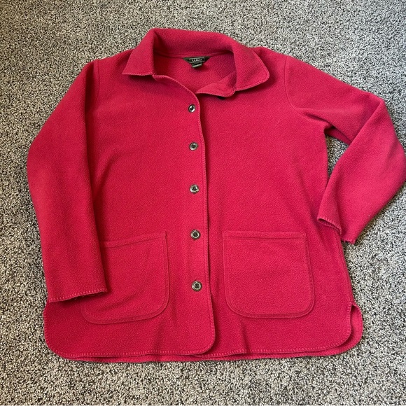 L.L. Bean Jackets & Blazers - L.L. Bean Women's Vibrant Red fleece  Jacket